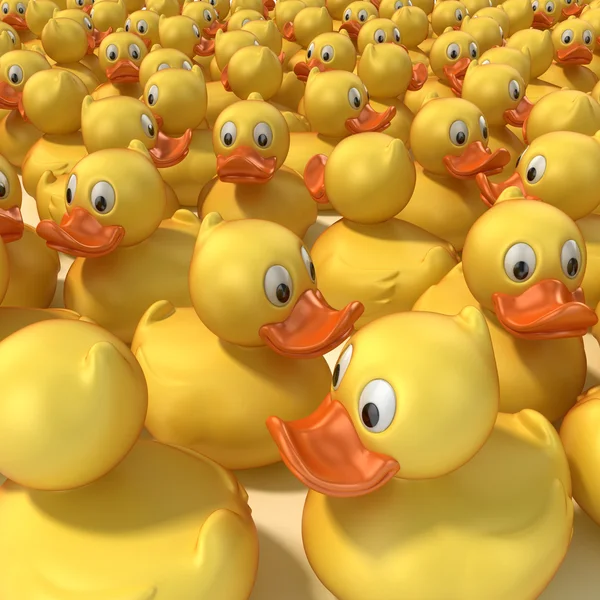 Patos de borracha ilustração 3d — Fotografia de Stock