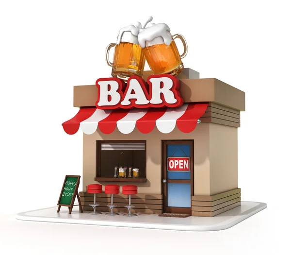 Miniatuur bar 3d illustratie — Stockfoto