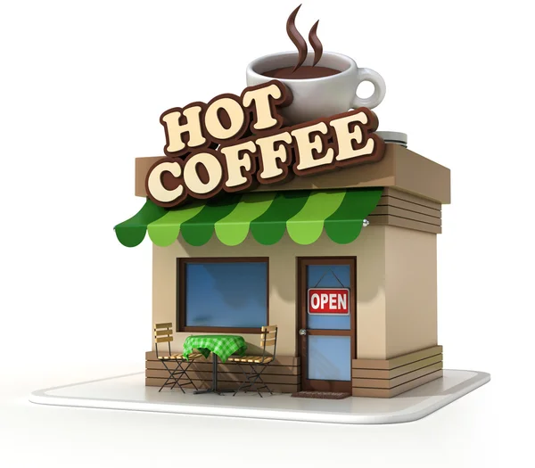 Miniaturowa kawa sklep — Zdjęcie stockowe