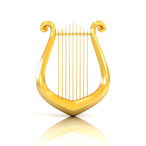 Lyre 3d illustration isolated on white — Stock Photo, Image