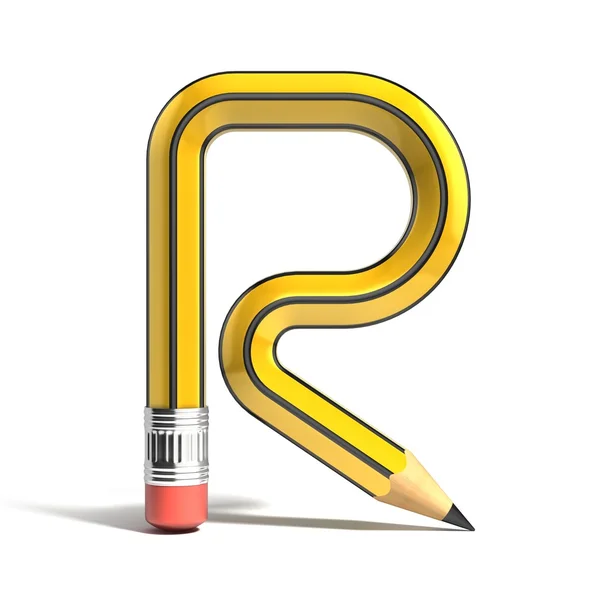 Pencil 3d font letter R Royalty Free Stock Photos