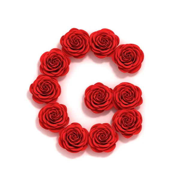Rose font letter G — Stock Photo, Image