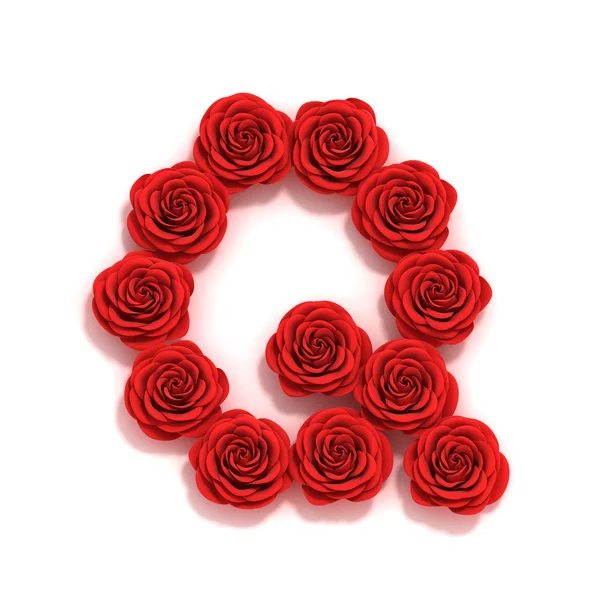 Rose font letter Q — Stock Photo, Image