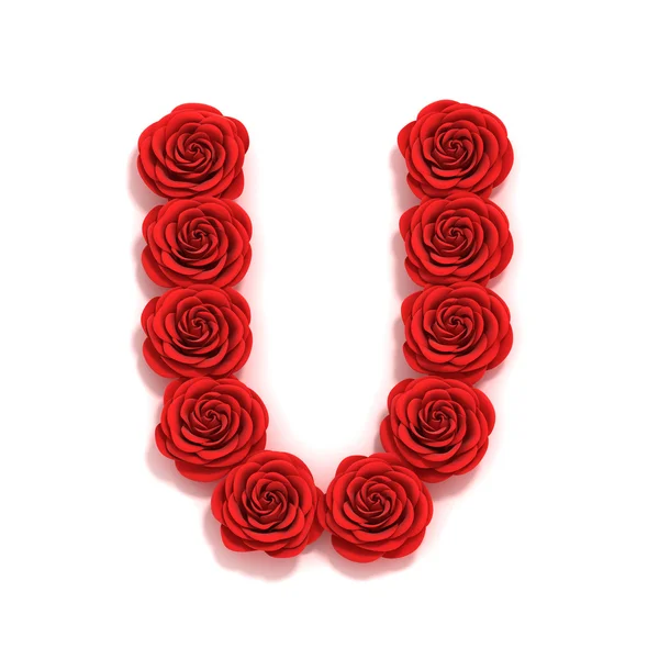 Rose font letter U — Stock Photo, Image
