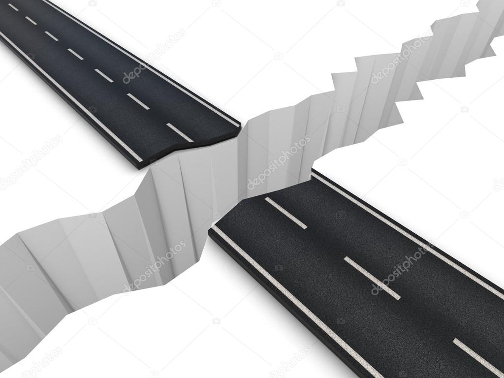 Tierra dividida en la carretera — Foto de stock #73609099 © koya979, image size:1024x768