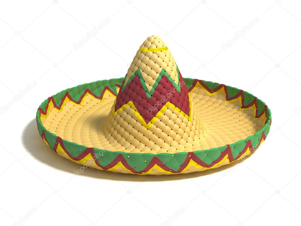 mexican hat sombrero 3d illustration