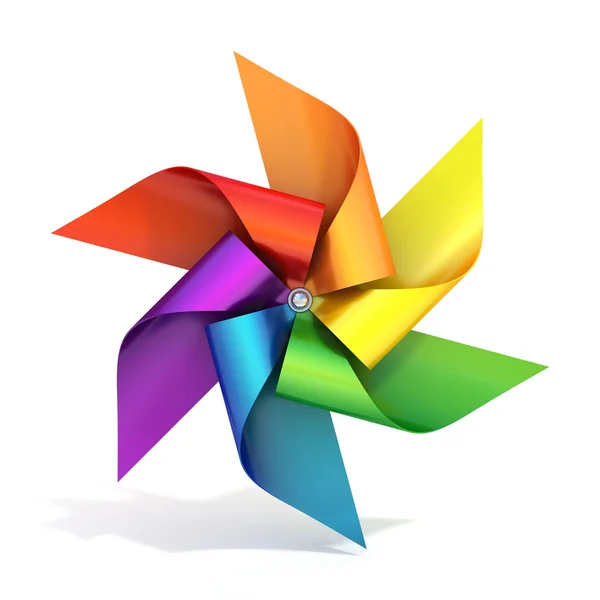 Brinquedo de moinho de vento de papel colorido — Fotografia de Stock