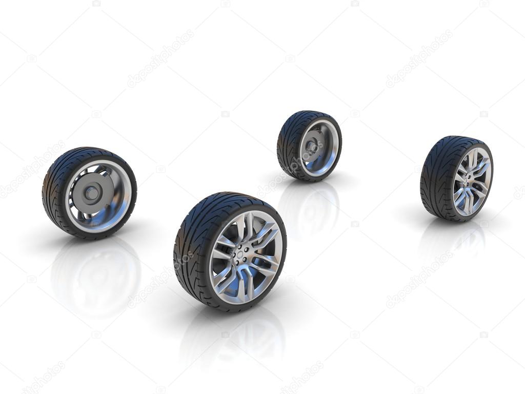 four car wheels