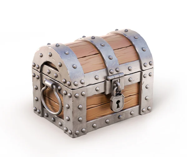 Clossed treasure chest 3d illustration — Stock Photo, Image