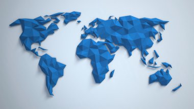 3D üçgen Dünya Haritası