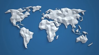3D üçgen Dünya Haritası