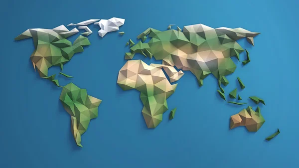 3d triangular mapa do mundo — Fotografia de Stock