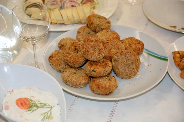 Polpette Mangiare Pasto Ristorante Cena Pranzo — Foto Stock