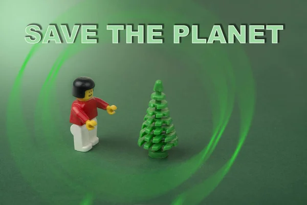 Rettet Das Planetenkonzept Noch Ein Baum Übrig — Stockfoto