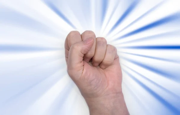 Women Hand White Clenched Fist — Stock Photo, Image