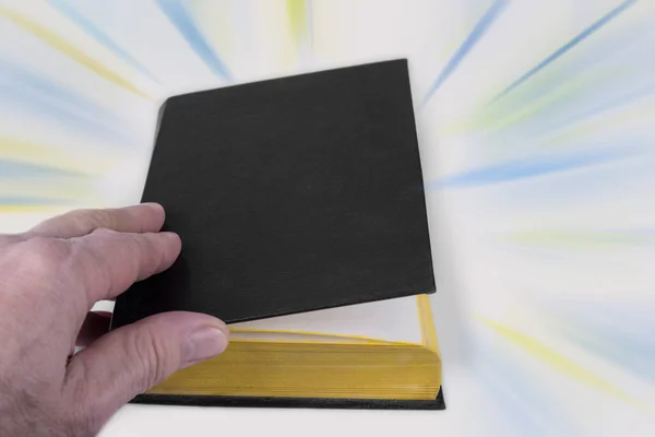 Black cover book on a white background