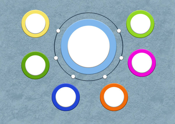 Blank motivational colorful circles for inspiration sign