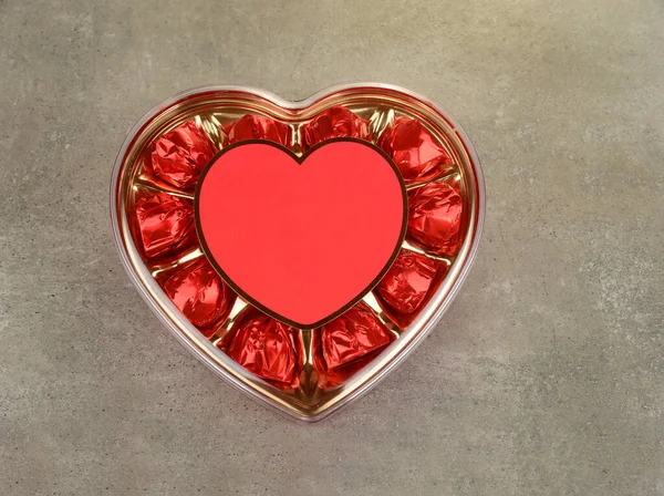 Heart Shape Valentines Chocolate Dessert Blank Space — Stock Photo, Image