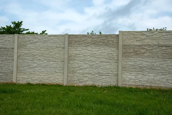 Zierzäune Aus Beton Aus Platten Baustelle Für Haus — Stockfoto