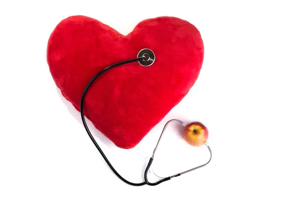 Stethoscope Pillow Shape Heart White Health Concept — Stock Photo, Image