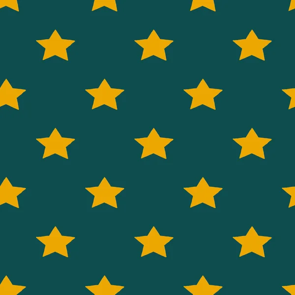 Płynny Wzór Złotymi Gwiazdami Zielonym Tle Świąteczna Faktura Nowoczesna Koncepcja — Zdjęcie stockowe