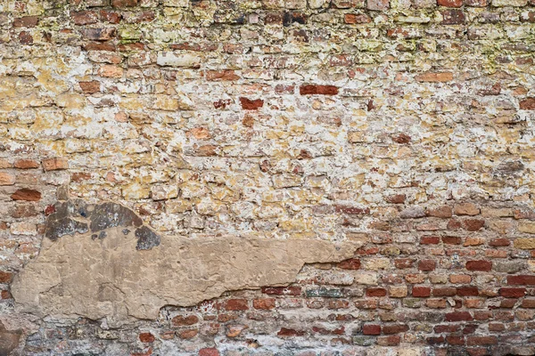 Bunte verlassene Backsteinmauer — Stockfoto