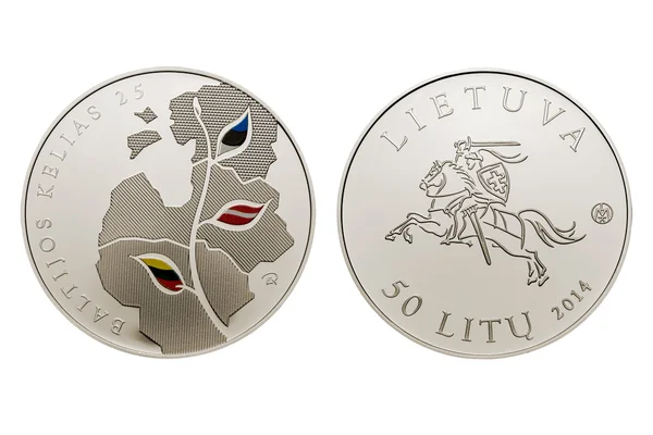 Circulație comemorativă 25 litas monede — Fotografie, imagine de stoc