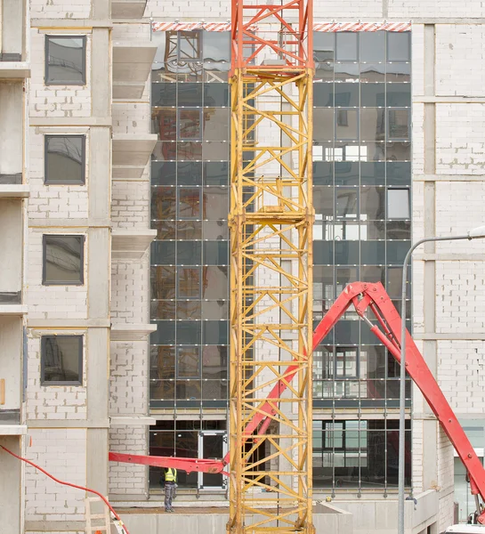 Chantier, bâtiment et grue — Photo