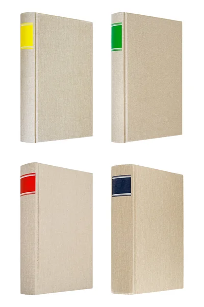 Four grey books isolated on white background — Stock Photo, Image