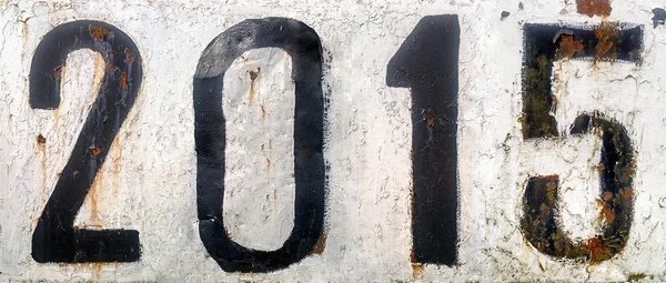Placa de metal enferrujado com números — Fotografia de Stock