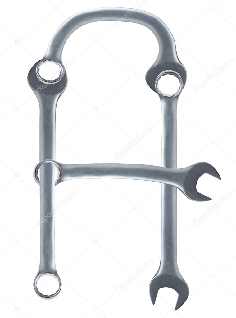letter A made of spanners
