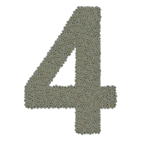 Number 4 made of old and dirty microprocessors — Stock Photo, Image