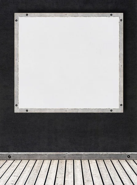 Parede de estuque branco com uma placa para texto — Fotografia de Stock