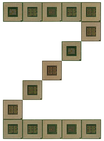 Letra Z hecha de microprocesadores viejos y sucios — Foto de Stock