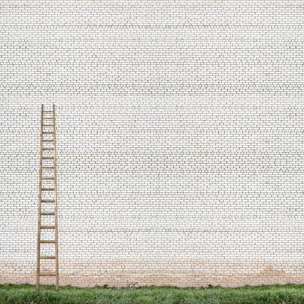 huge white brick wall