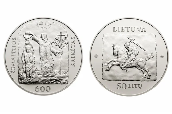 Circulație comemorativă 50 litas monedă — Fotografie, imagine de stoc