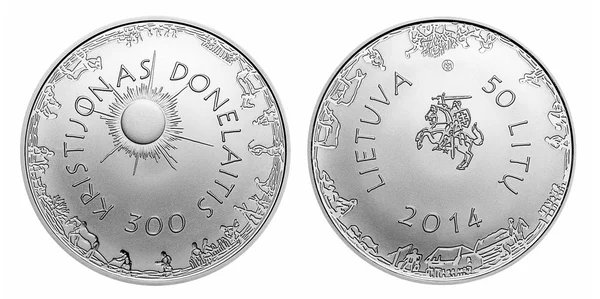 Circulație comemorativă 50 litas monedă — Fotografie, imagine de stoc