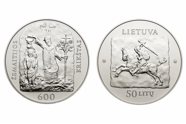 Commemorative circulation 50 litas coin — Stock Photo, Image