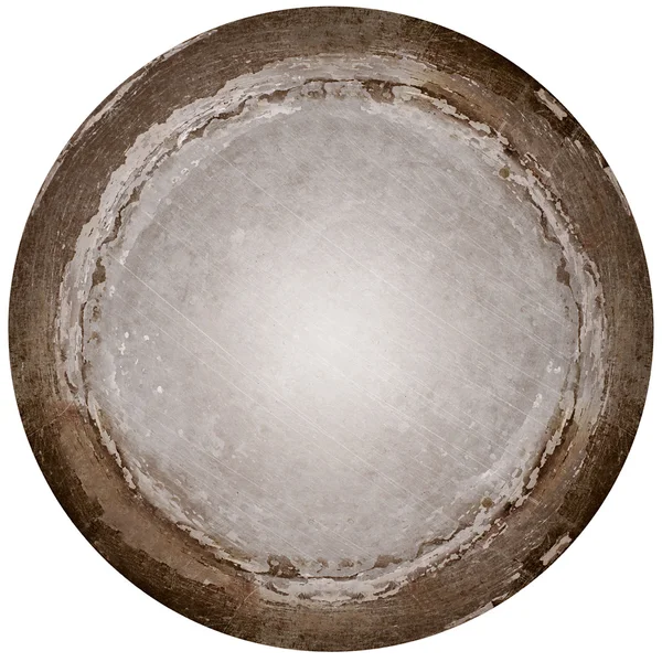 Round aged metal plate — Stock Photo, Image