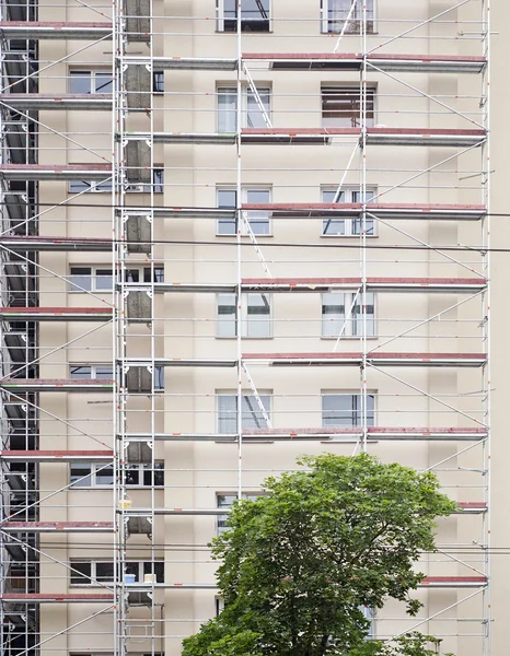 Restaurierung Fassade eines Hauses Stockbild