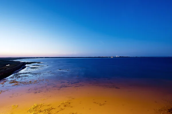 Night shot of the West Aussengroden in Wangerooge — Stock Photo, Image