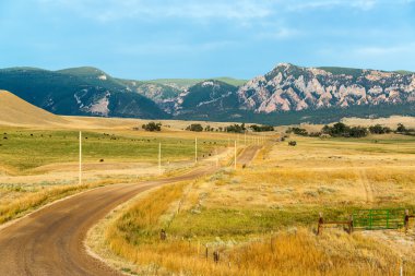 Dirt Road to Bighorn Mountains clipart
