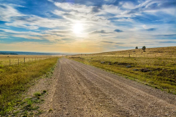 Dirt Road and Sunrise — Stock Photo, Image