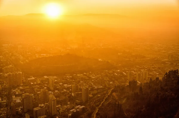 Santiago de Chile por do sol — Fotografia de Stock