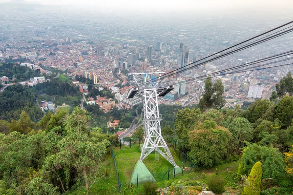 Kolej linowa i Bogota, Kolumbia — Zdjęcie stockowe