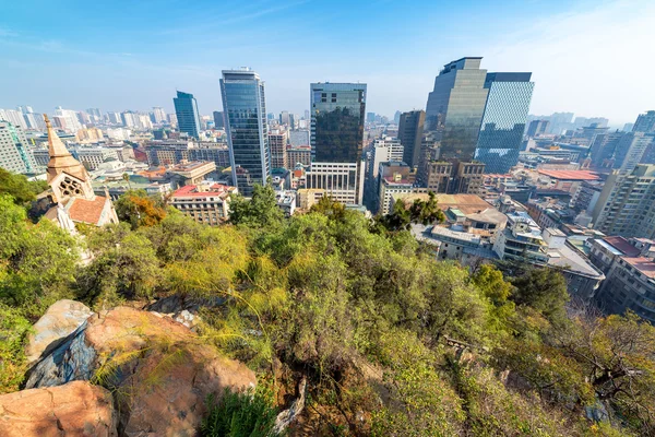 Santiago, Şili'nin geniş açılı görünüş — Stok fotoğraf