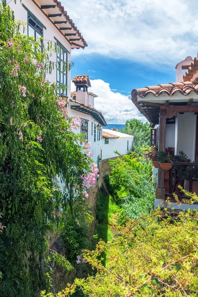 Colonial Architecture and Lush Foliage — Stock Photo, Image