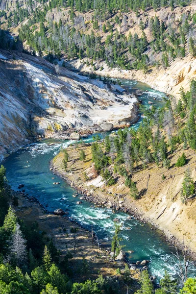 Vista verticale sul fiume Yellowstone — Foto Stock