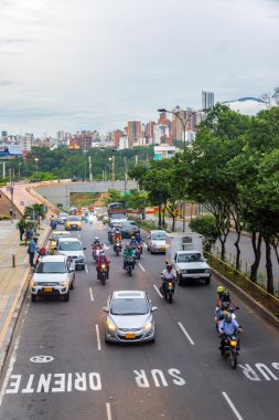 View of traffic in Bucaramanga clipart