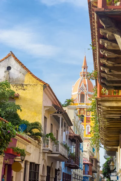 Colorful Cartagena Cathedral — Stock Photo, Image